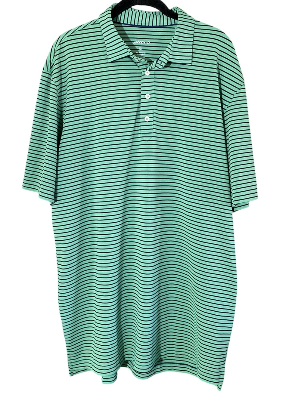 Johnnie-O Striped Golf Polo Shirt XL Navy Blue Green